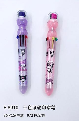 caneta de 10 cores com carimbo(dúzia）