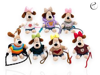 Decoração de Pelúcia Cachorrinho com Apoio para o celular e cordão para prender ao corpo (dúzia)