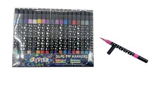 Caneta de Ponta Dupla com Glitter (36pç 72 cores)