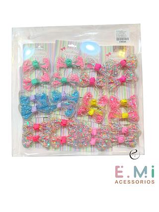 Laço para Cabelo Transparente com Brilho (dúzia)