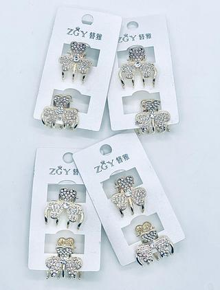 Presilha dourada formato coração strass (dúzia)