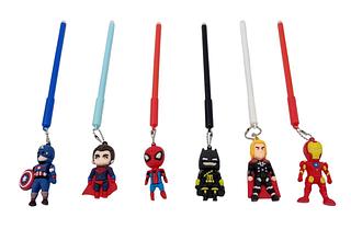 CANETA FOFA HEROIS CHAVEIRO